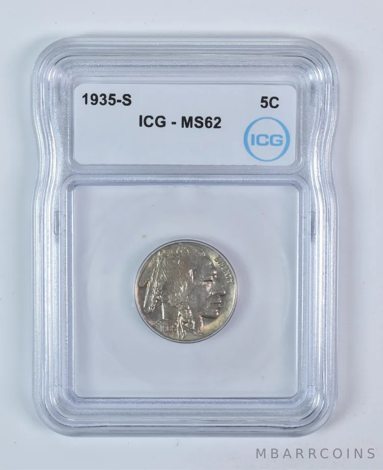 1935-S Indian Head Buffalo Nickel MS62 ICG