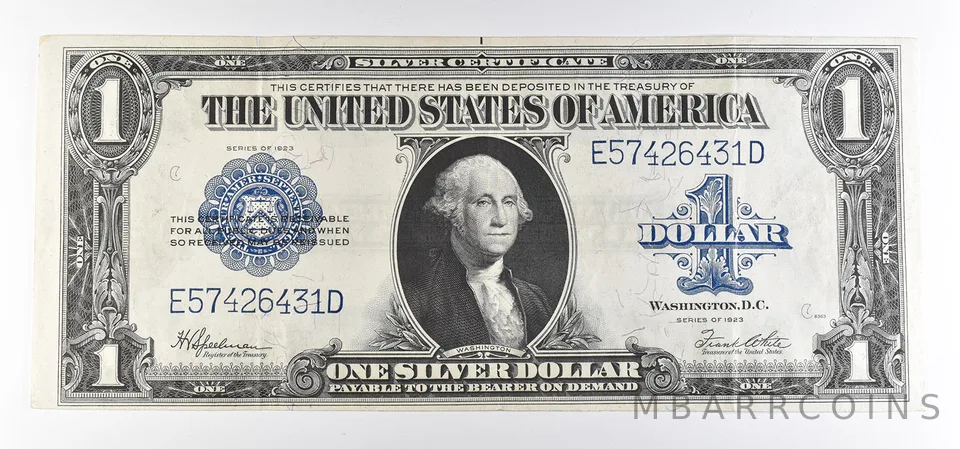 1923 $1 Silver Certificate Large Note Blue Seal FR#237 *0831