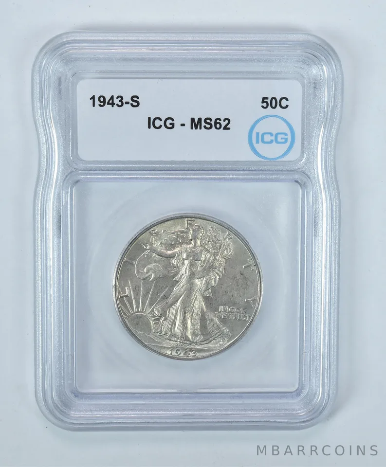 1943-S Walking Liberty Half Dollar MS62 ICG