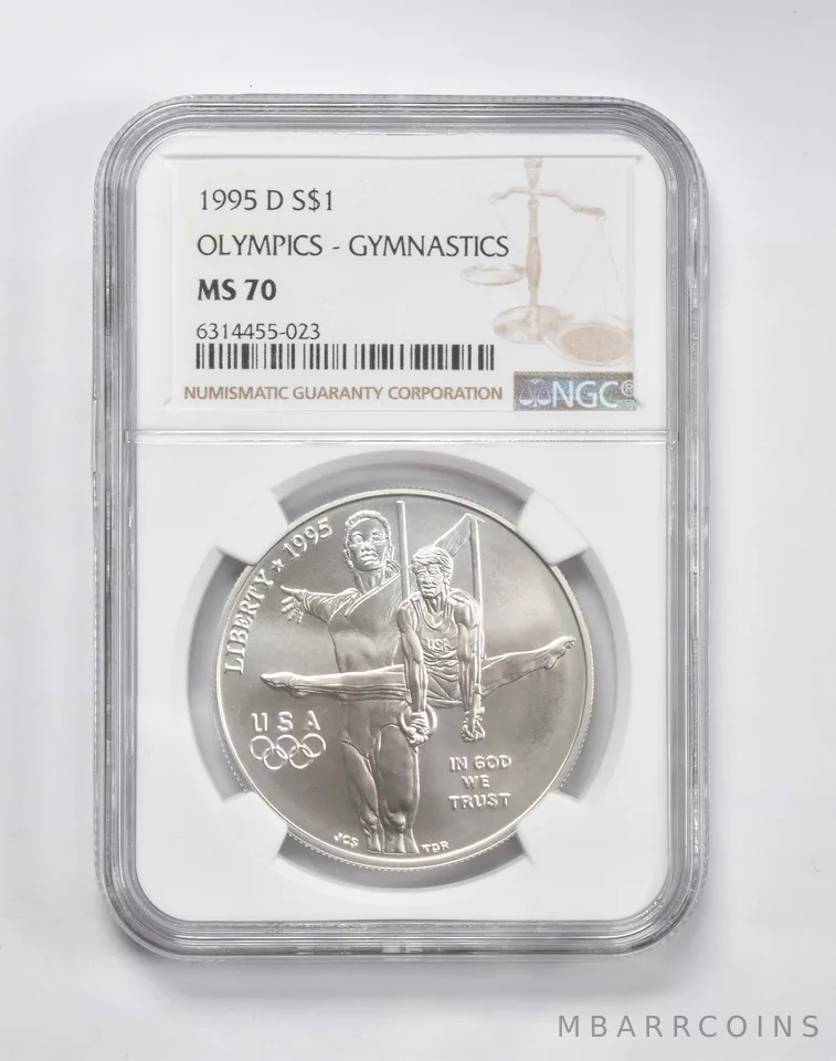 1995-D Olympic Gymnastics Commemorative $1 MS70 NGC Brown Label