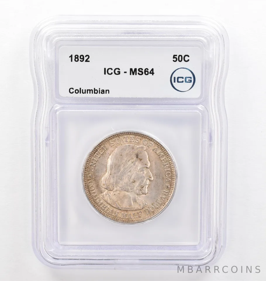 1892 Columbian Exposition Half Dollar MS64 ICG Beautiful Tone *0245