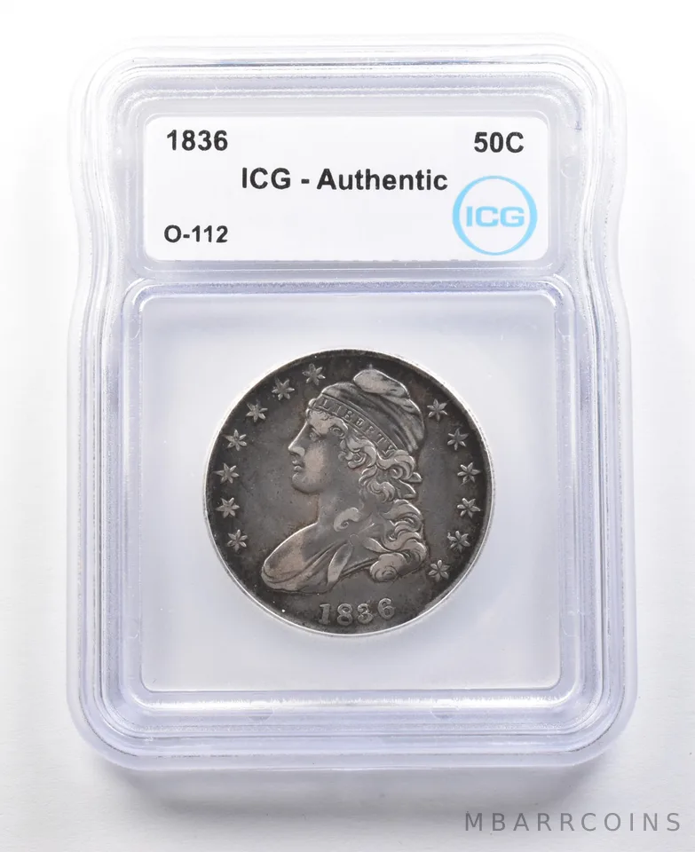 1836 Capped Bust Half Dollar O-112 Authentic ICG a3118