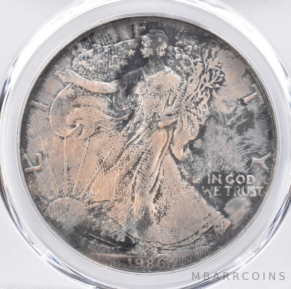 1986 American Silver Eagle MS67 PCGS Beautiful Tone *1317