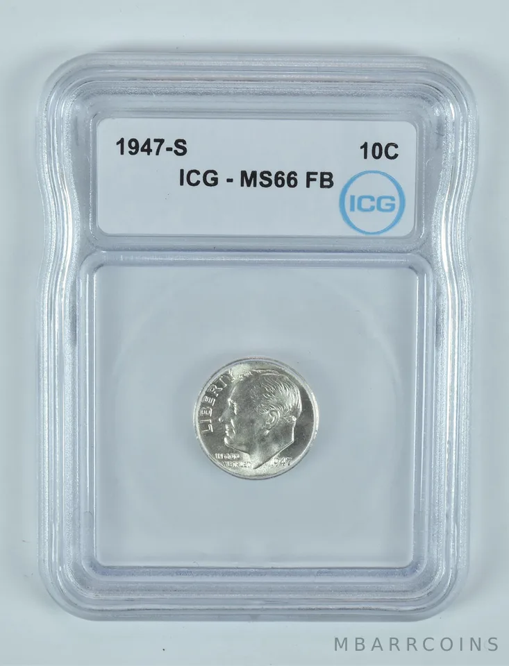 1947-S Roosevelt Dime MS66 FB ICG