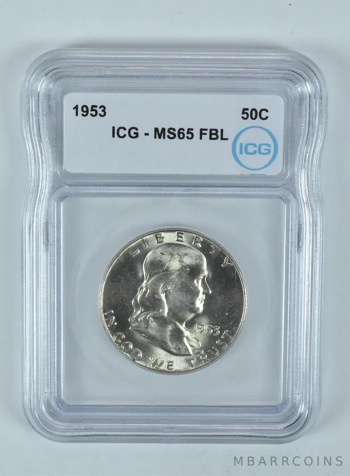 1953 Franklin Half Dollar MS65 FBL ICG