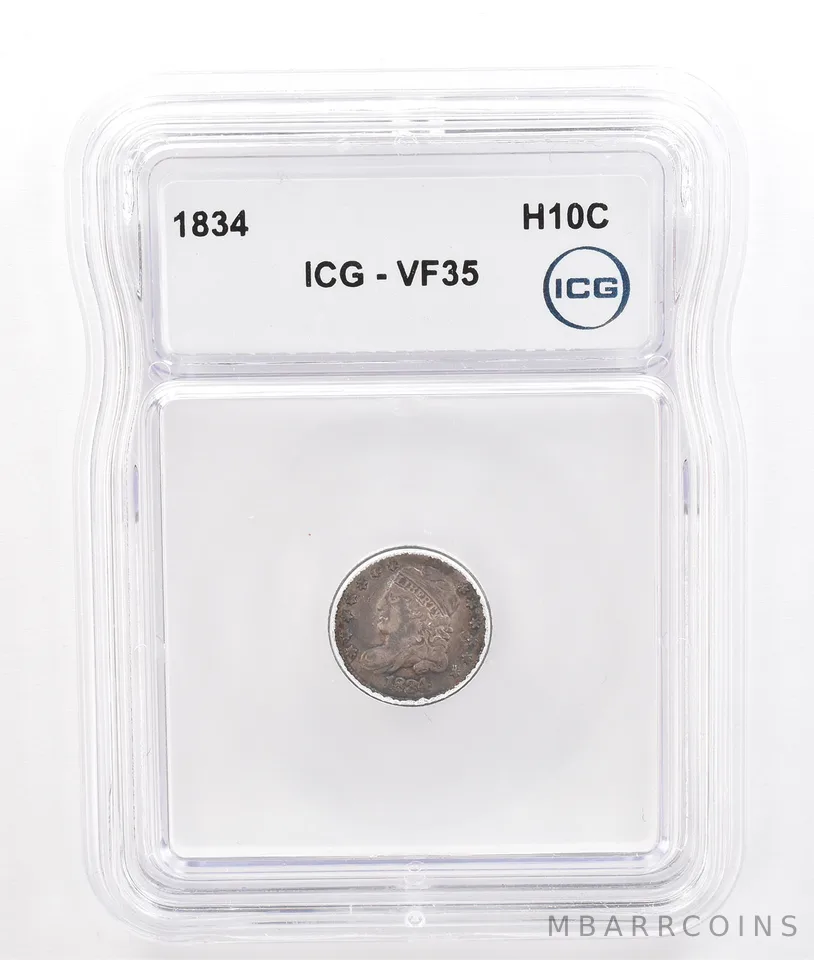 1834 Capped Bust Half Dime VF35 ICG Beautiful Tone *7224
