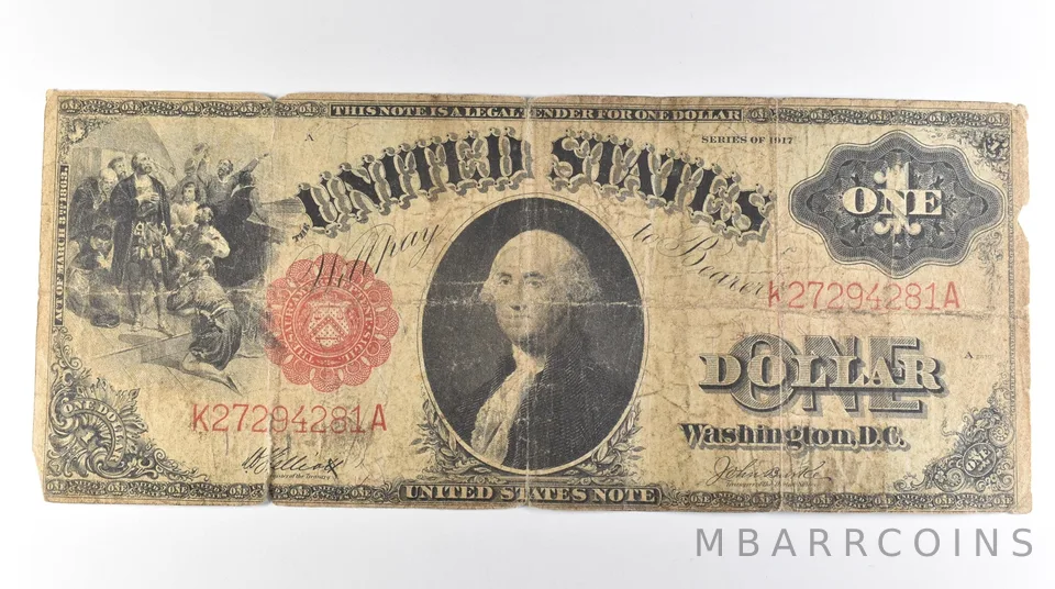 1917 $1 Legal Tender Large Note Red Seal *3056