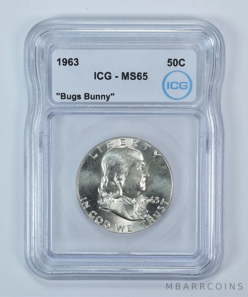 1963 Franklin Half Dollar Bugs Bunny MS65 ICG