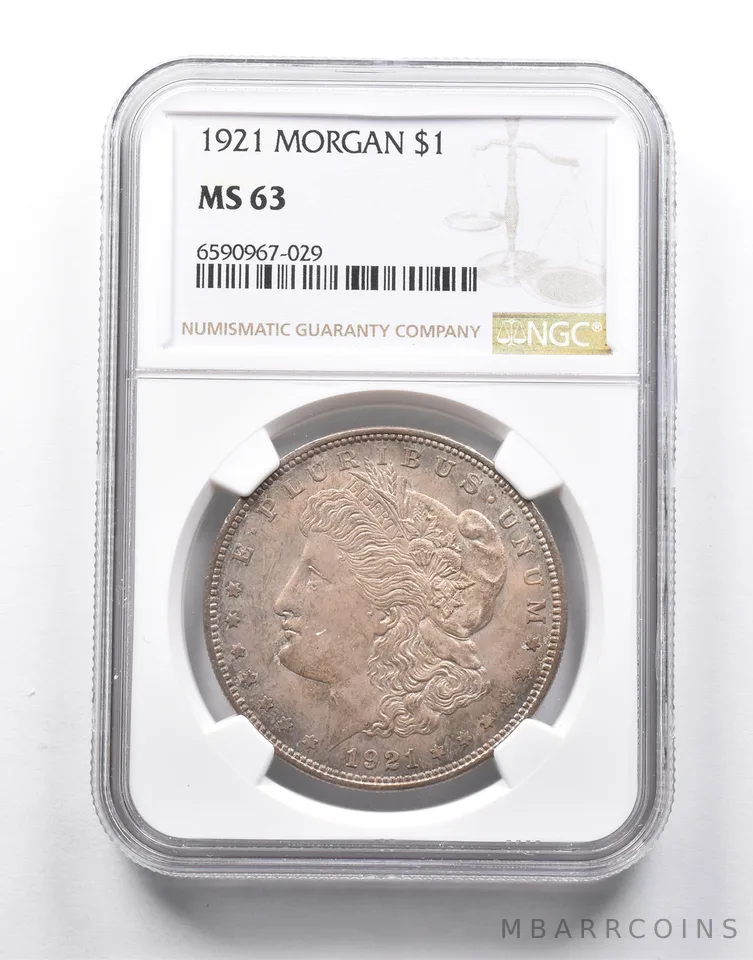 MS63 1921 Morgan Silver Dollar NGC a0151