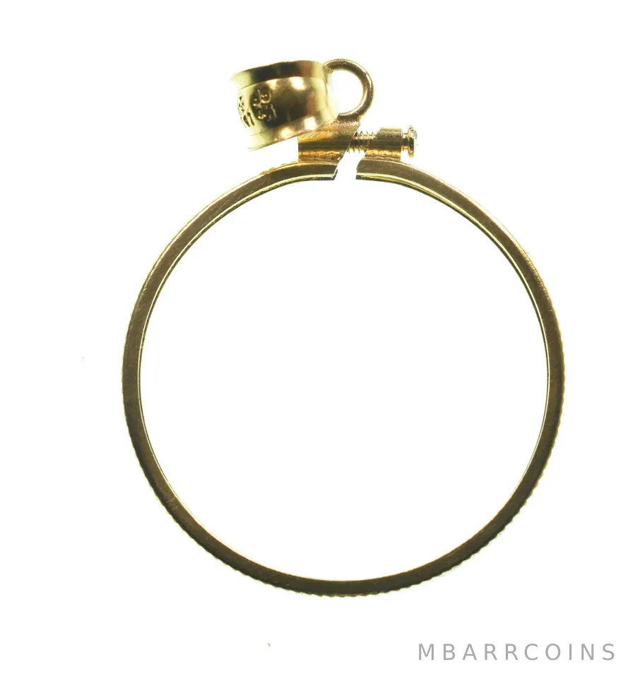 14K 24.3mm Gold Filled US Quarter Coin Bezel Pendant Frame Edge *1297