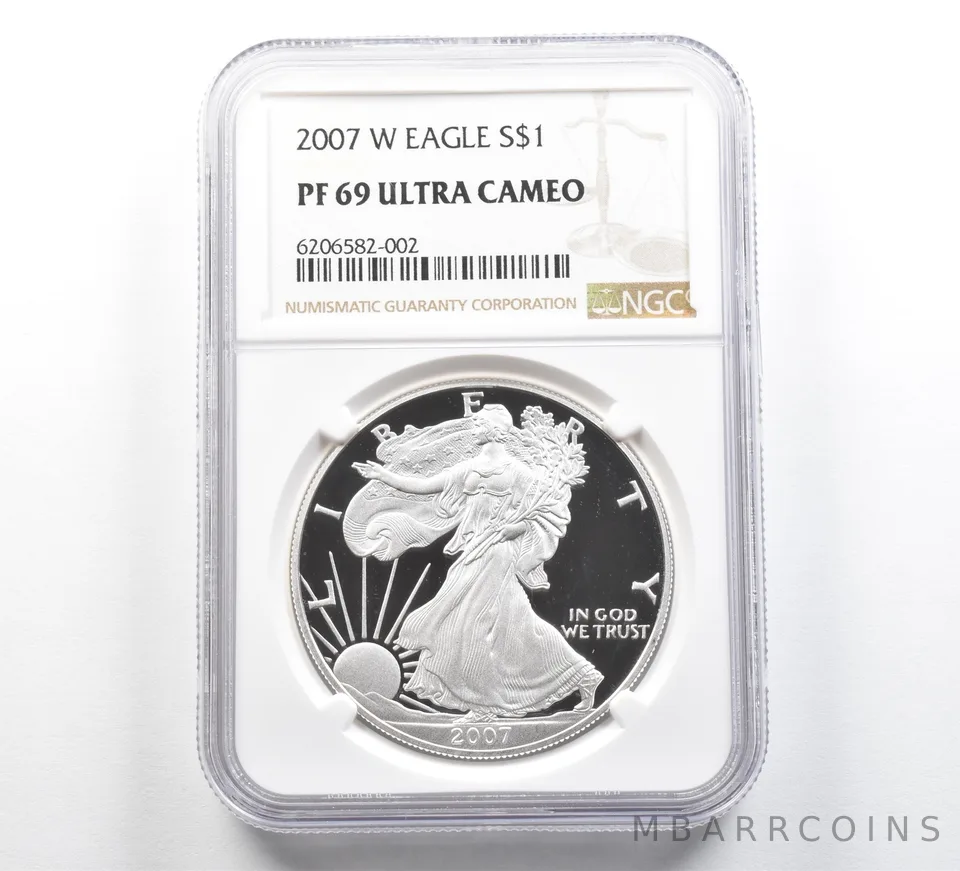 2007-W American Silver Eagle PF69 UCAM NGC Brown Label
