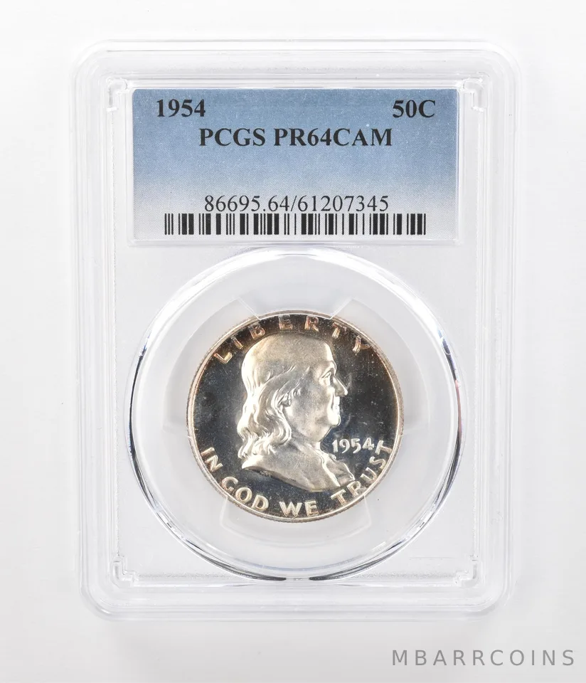 1954 Franklin Half Dollar PR64 CAM PCGS Peripheral Tone *1138