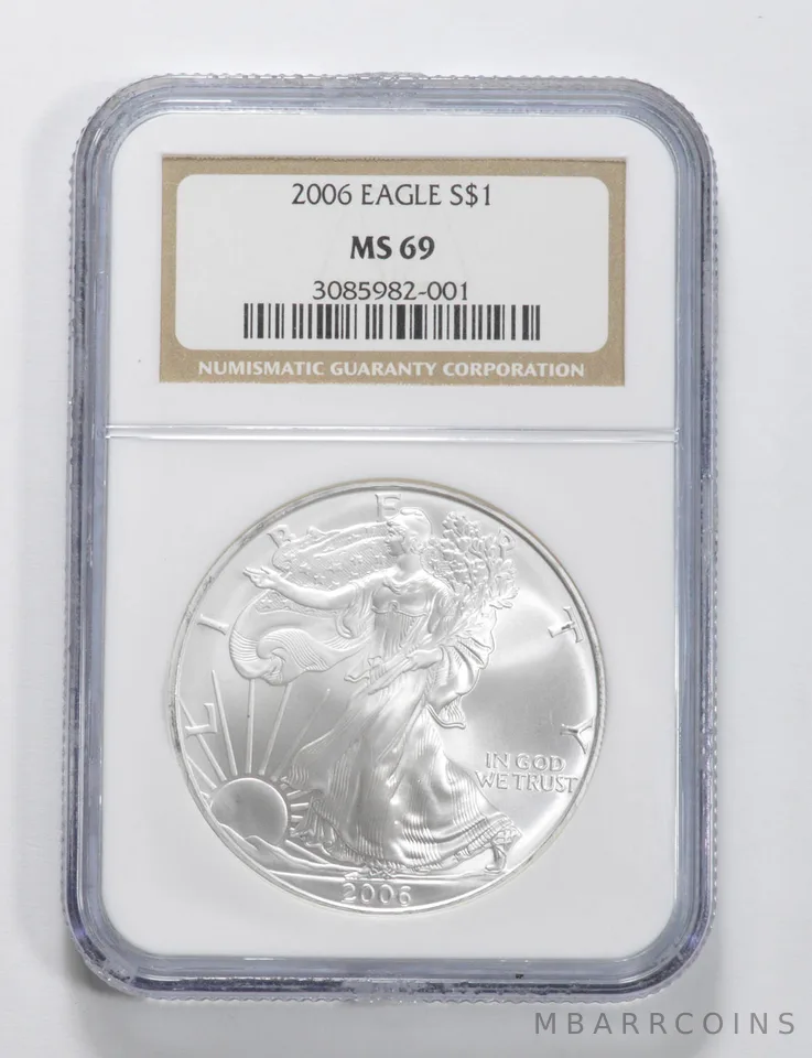 2006 American Silver Eagle MS69 NGC Brown Label