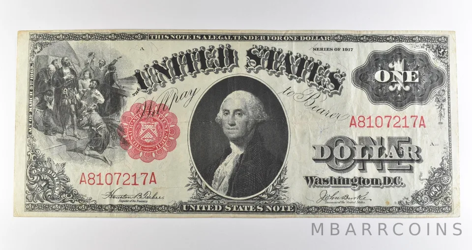 1917 $1 Legal Tender Large Note Red Seal *3548