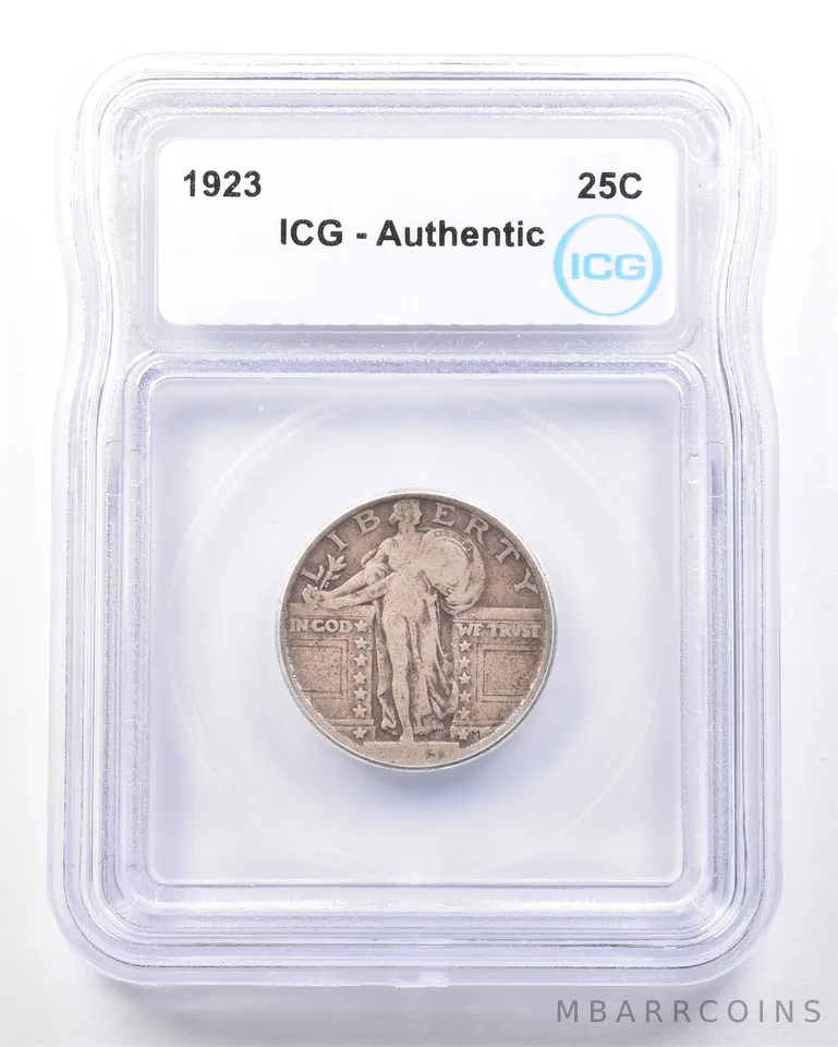 1923 Standing Liberty Quarter Authentic ICG *7235