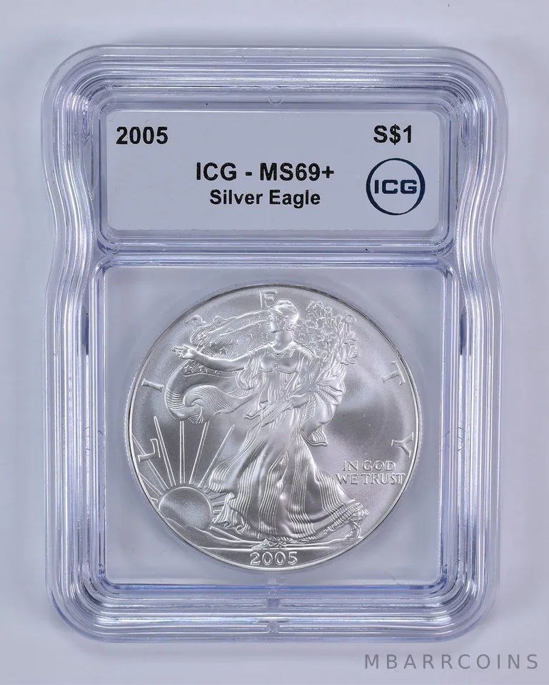 2005 American Silver Eagle MS69+ ICG