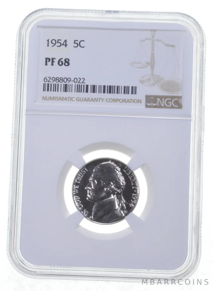 1954 Jefferson Nickel PF68 NGC PR Proof