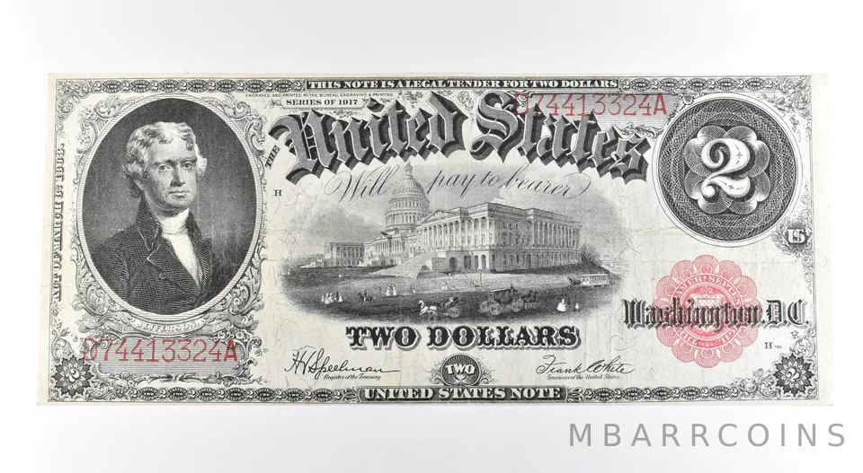 1917 $2 Legal Tender Large Note Red Seal *2648