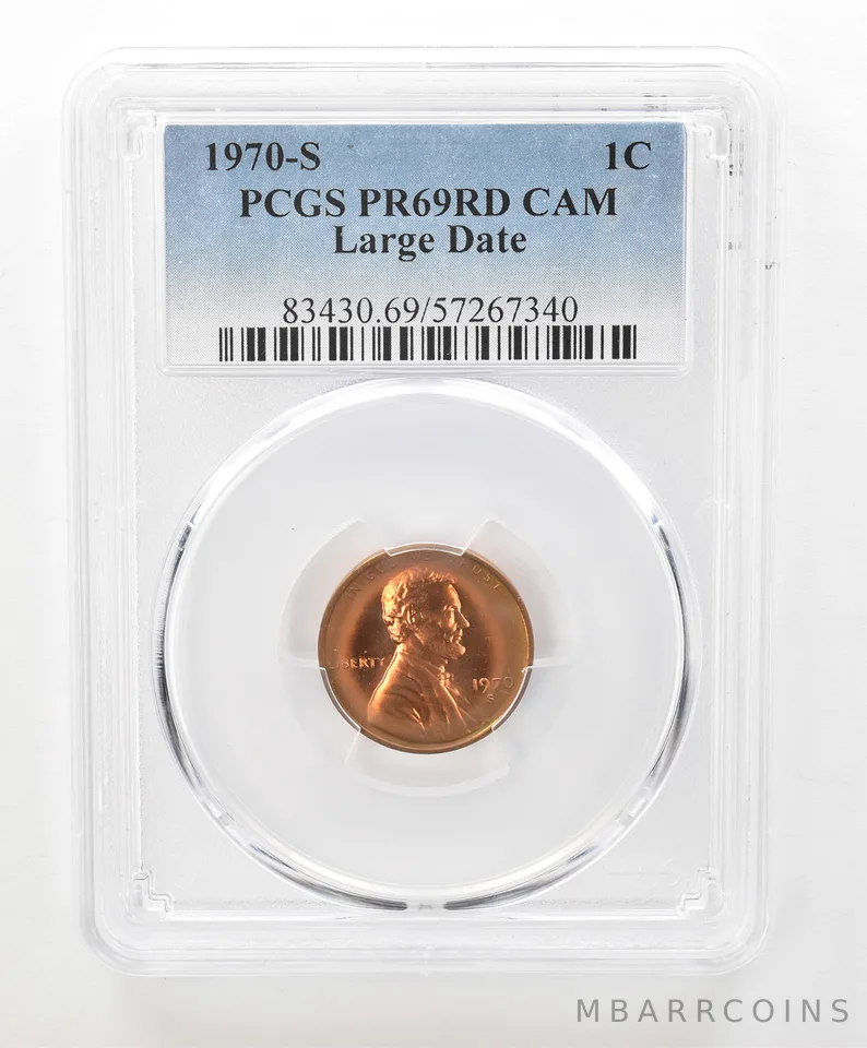 1970-S Lincoln Memorial Cent Large Date PR69 RD CAM PCGS Beautiful Tone *6667