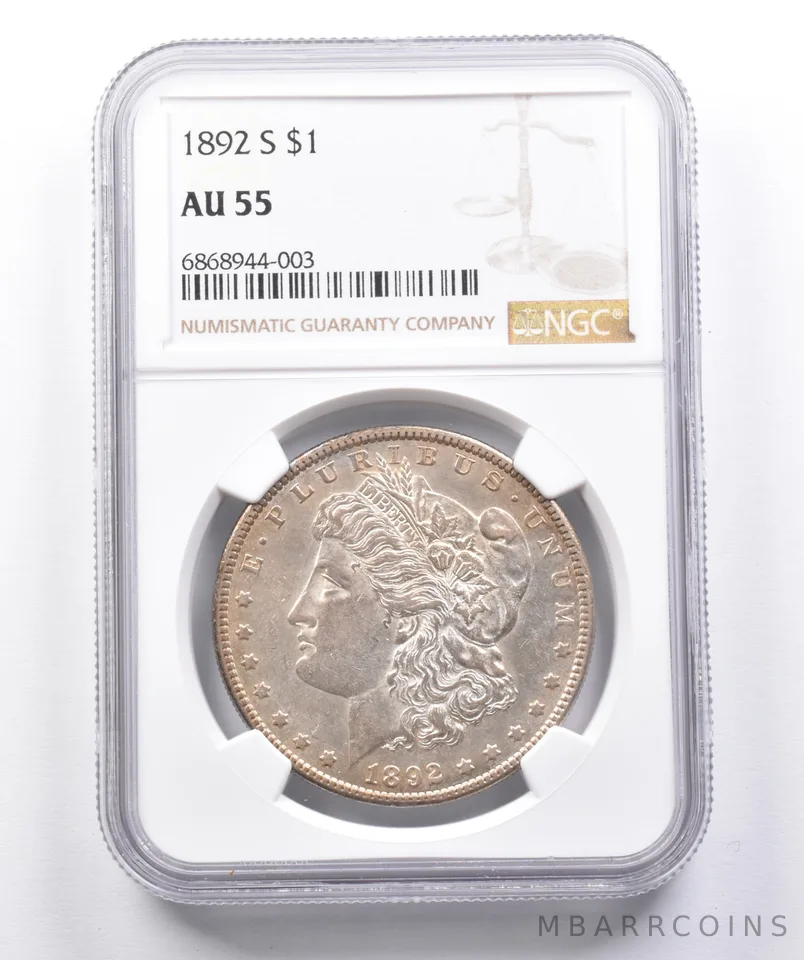 AU55 1892-S Morgan Silver Dollar NGC *4149