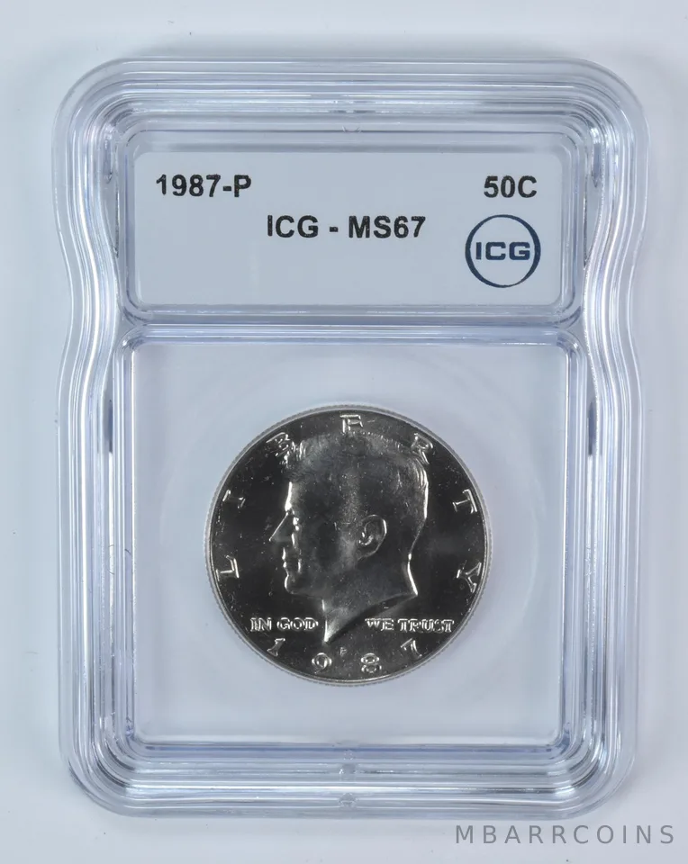 1987-P Kennedy Half Dollar MS67 ICG