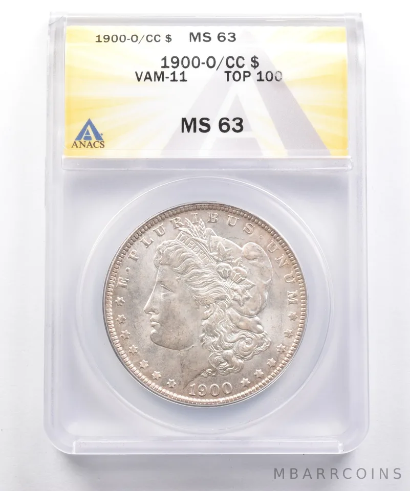 1900-O/CC Morgan Silver Dollar VAM 11 Top 100 MS63 ANACS *9680