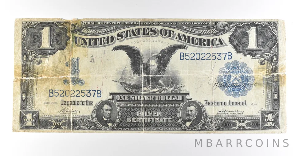 1899 $1 Silver Certificate Black Eagle Blue Seal Large Note Fr#230 *4636