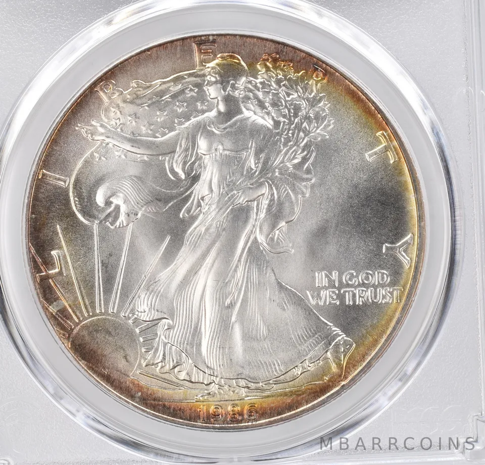 1986 American Silver Eagle MS68 PCGS Beautiful Tone *1151