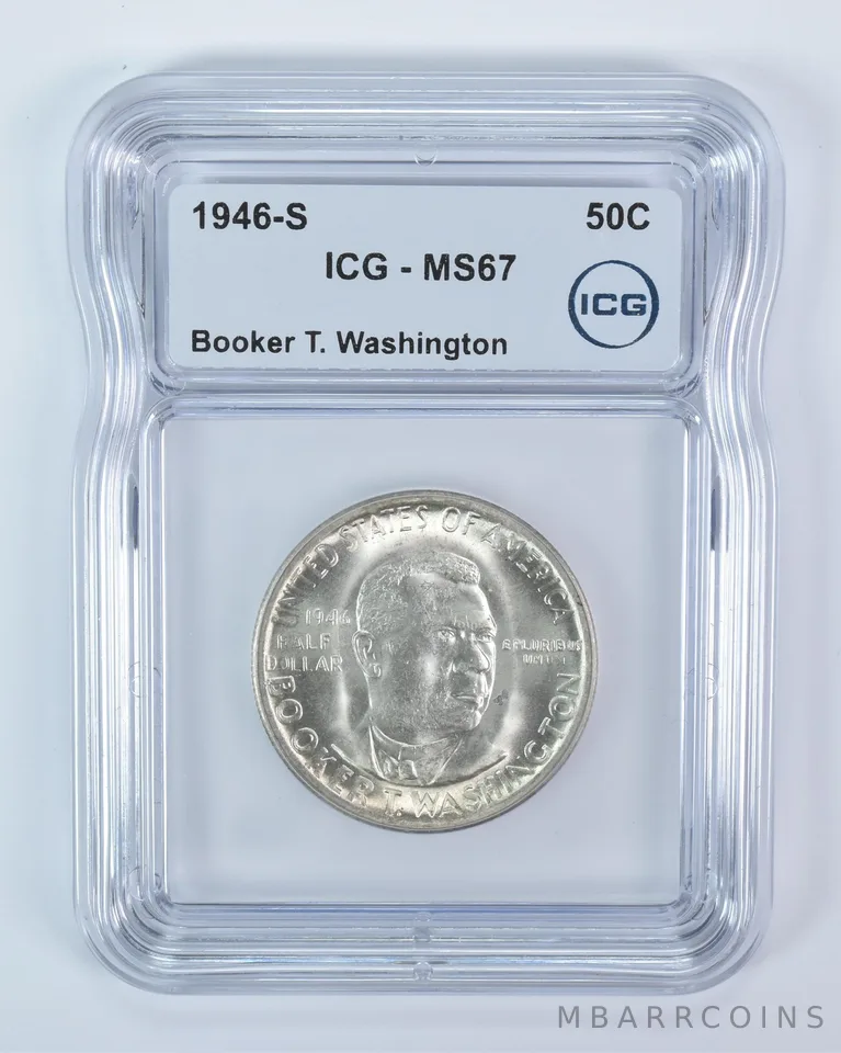 1946-S Booker T Washington Commemorative Half Dollar MS67 ICG