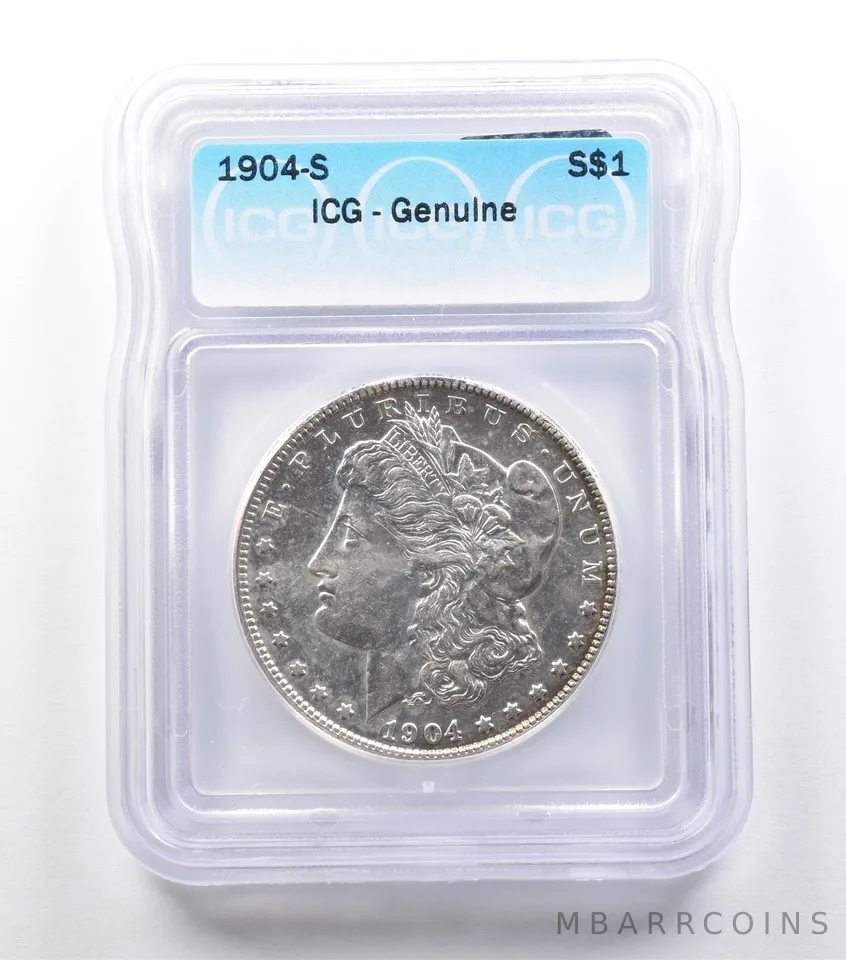 1904-S Morgan Silver Dollar Genuine ICG a3962