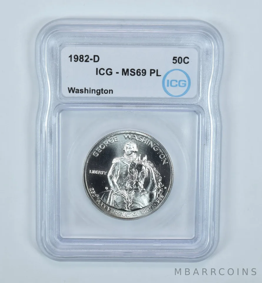 1982-D George Washington Commemorative Half Dollar MS69 PL ICG