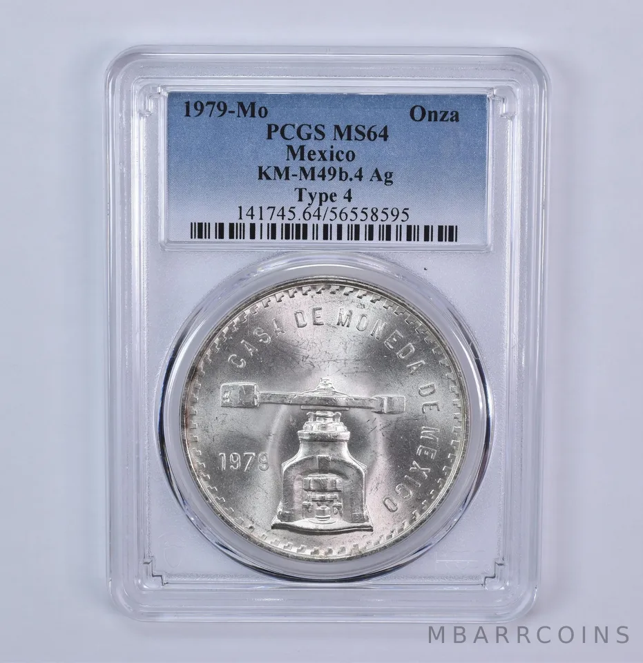 1979 Mo Mexico 1 Onza Silver Type 4 KM-M49b.4 MS64 PCGS