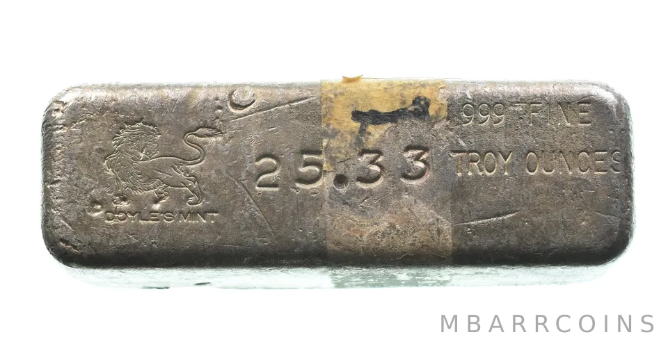 25.33 Troy Oz Silver Bar Doyle Mint *2592