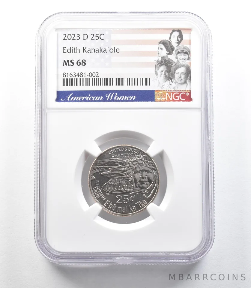 2023-D American Women Quarter Edith Kanaka'ole MS68 NGC *0135