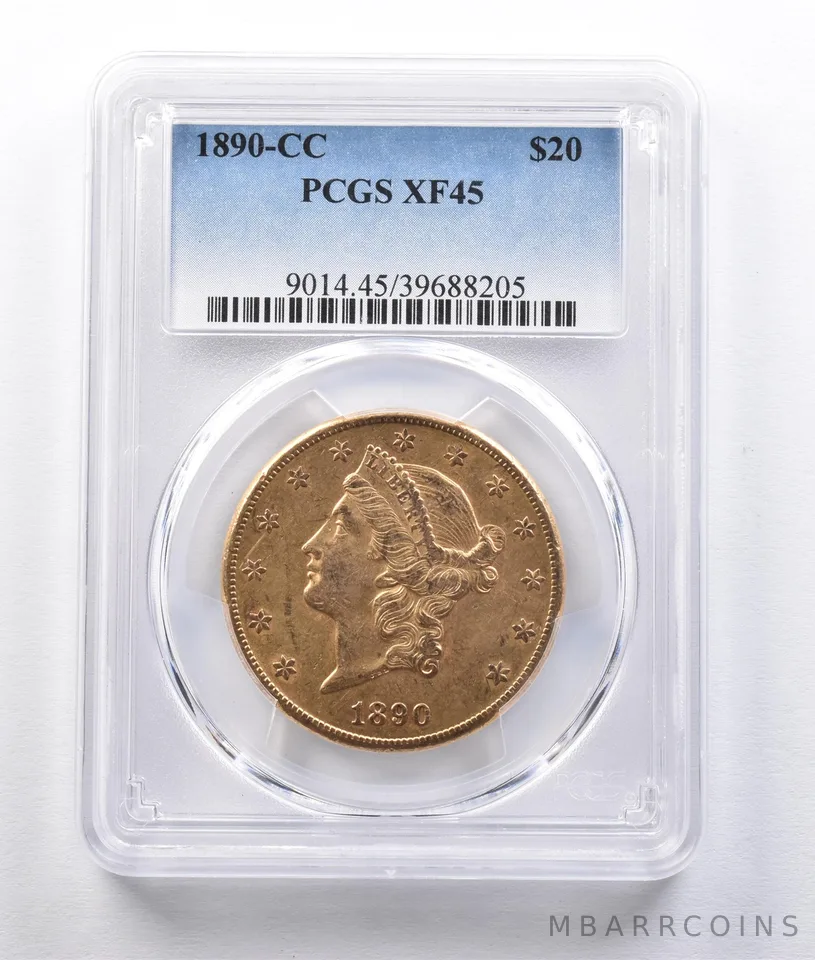 1890-CC $20 Liberty Head Gold Double Eagle XF45 PCGS *2970