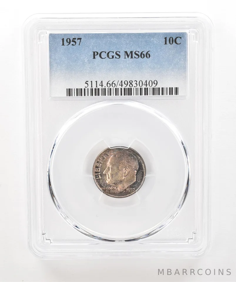 1957 Roosevelt Dime MS66 PCGS Beautiful Tone a5233