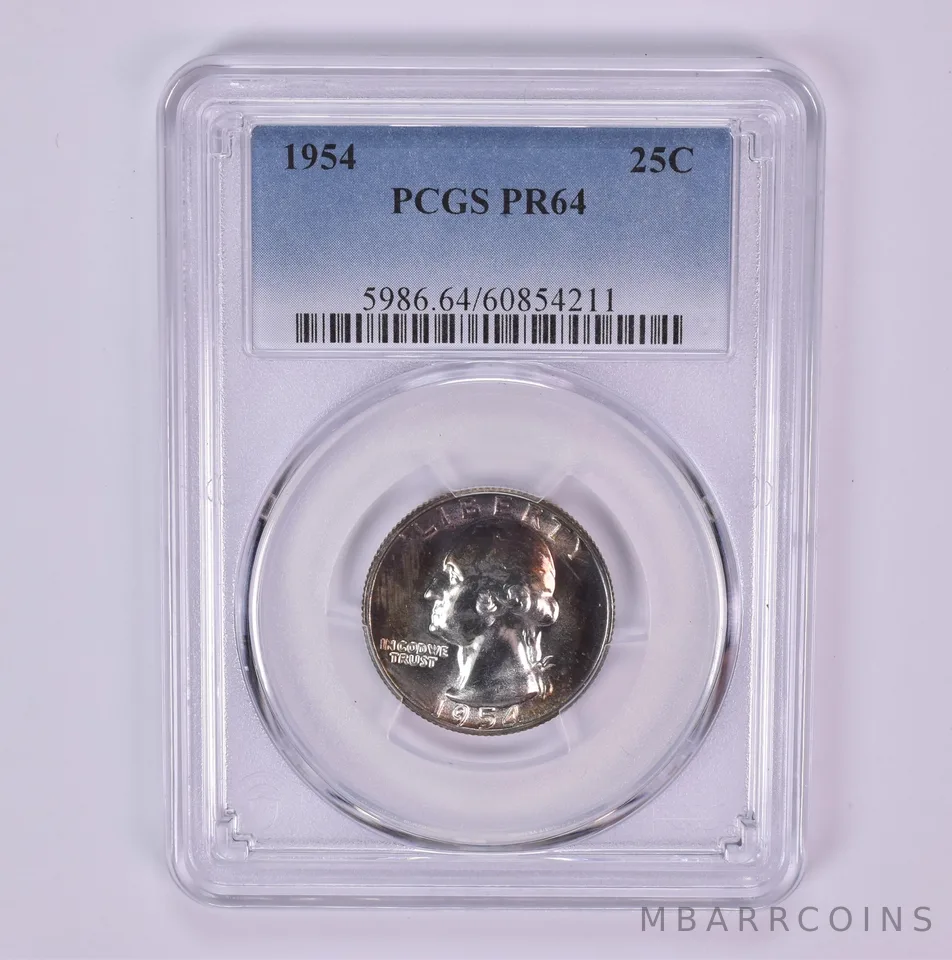 1954 Washington Quarter PR64 PCGS Beautiful Tone *1504