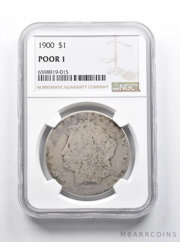 POOR 1 1900 Morgan Silver Dollar NGC Lowball Pocket Piece a1184