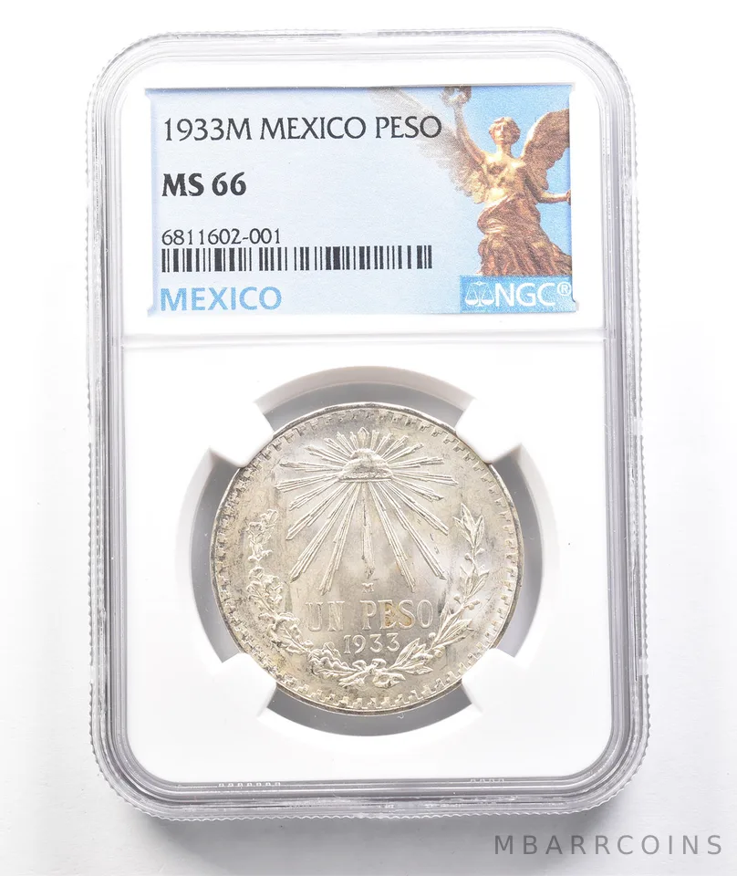 1933 M Mexico Peso MS66 NGC a3586