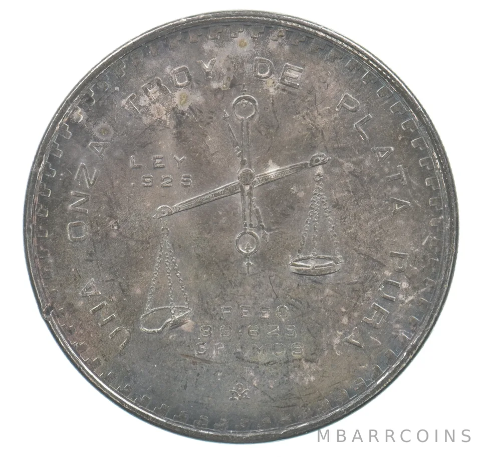 1979 Mo Mexico 1 Onza Silver Beautiful Tone *2176