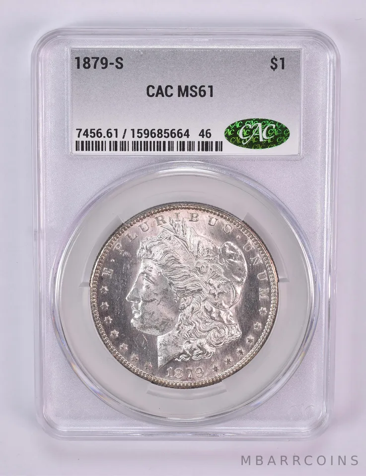 1879-S Morgan Silver Dollar MS61 CAC CACg