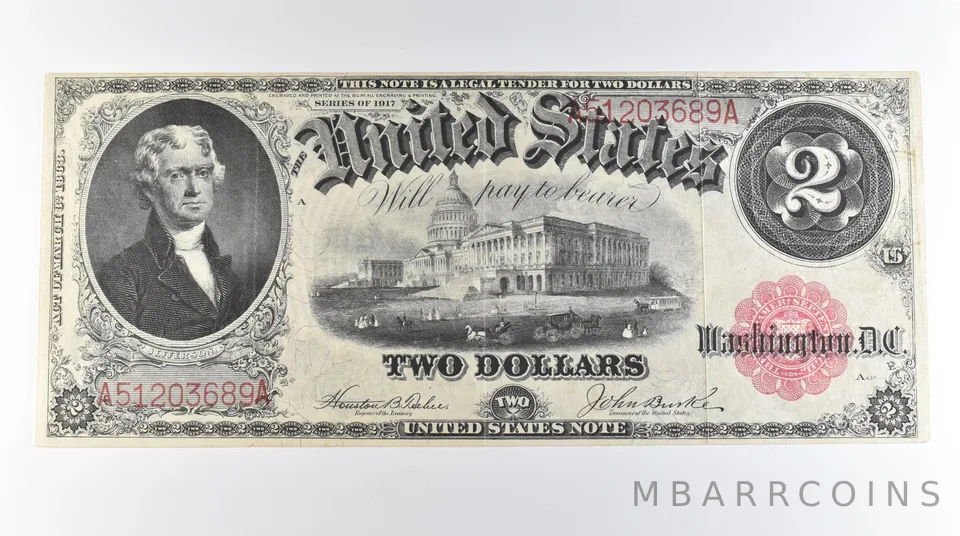 1917 $2 Legal Tender Large Note Red Seal FR#57 *0649