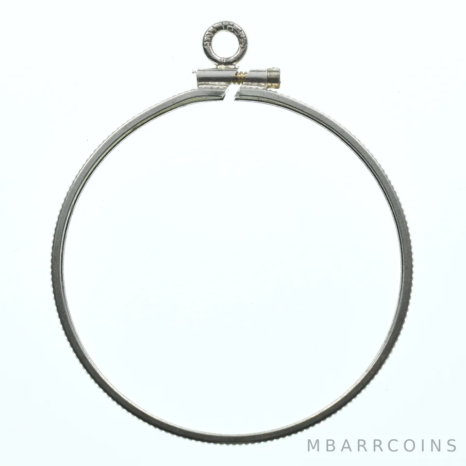 Sterling Silver 33 MM $1 Canadian Coin Bezel Pendant Frame Edge *2181