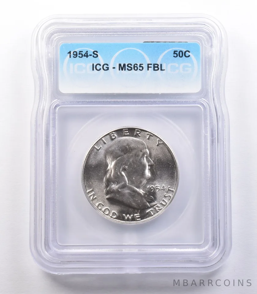 1954-S Franklin Half Dollar MS65 FBL ICG *9778