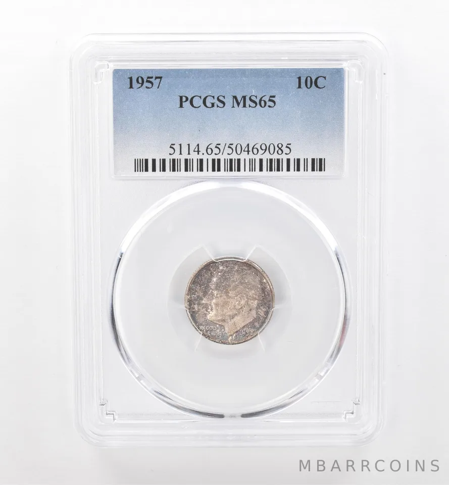 1957 Roosevelt Dime MS65 PCGS Beautiful Tone *1876