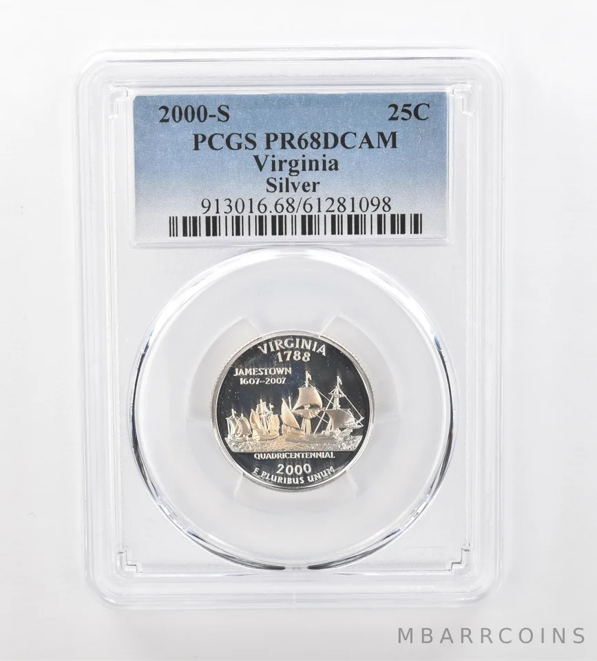 2000-S Washington State Quarter Virginia Silver PR68 DCAM PCGS Nice Tone *0965