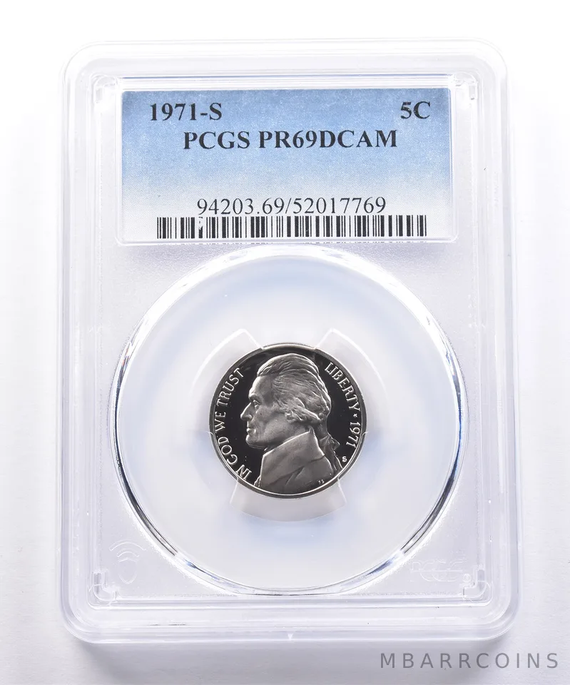 1971-S Jefferson Nickel PR69 DCAM PCGS Blue Label