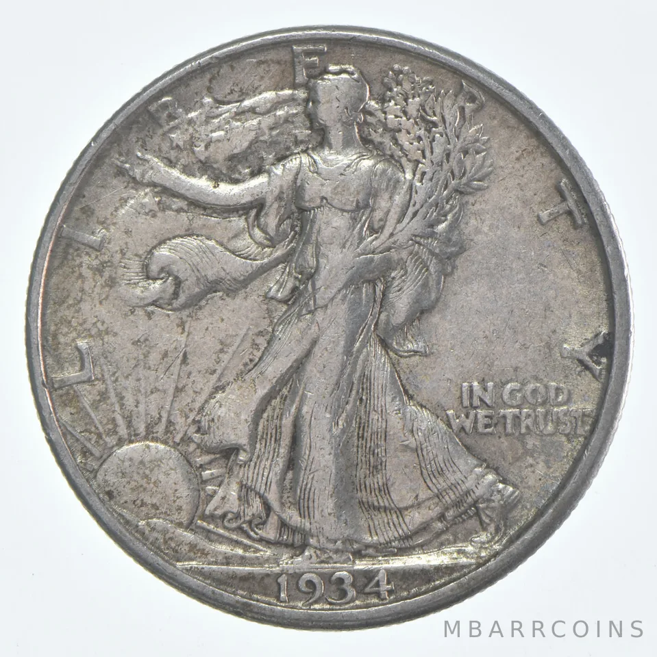 AU 1934-D Walking Liberty Half Dollar Almost Unc 90% Silver (1pc)
