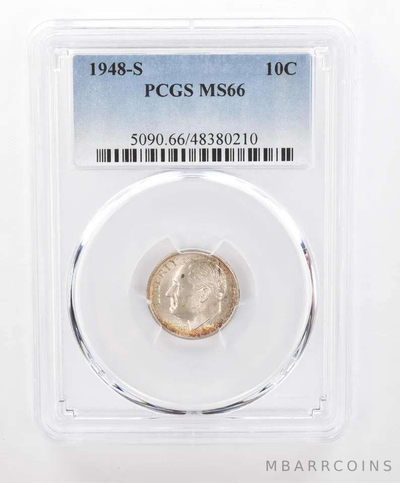 1948-S Roosevelt Dime MS66 PCGS Beautiful Tone *2764