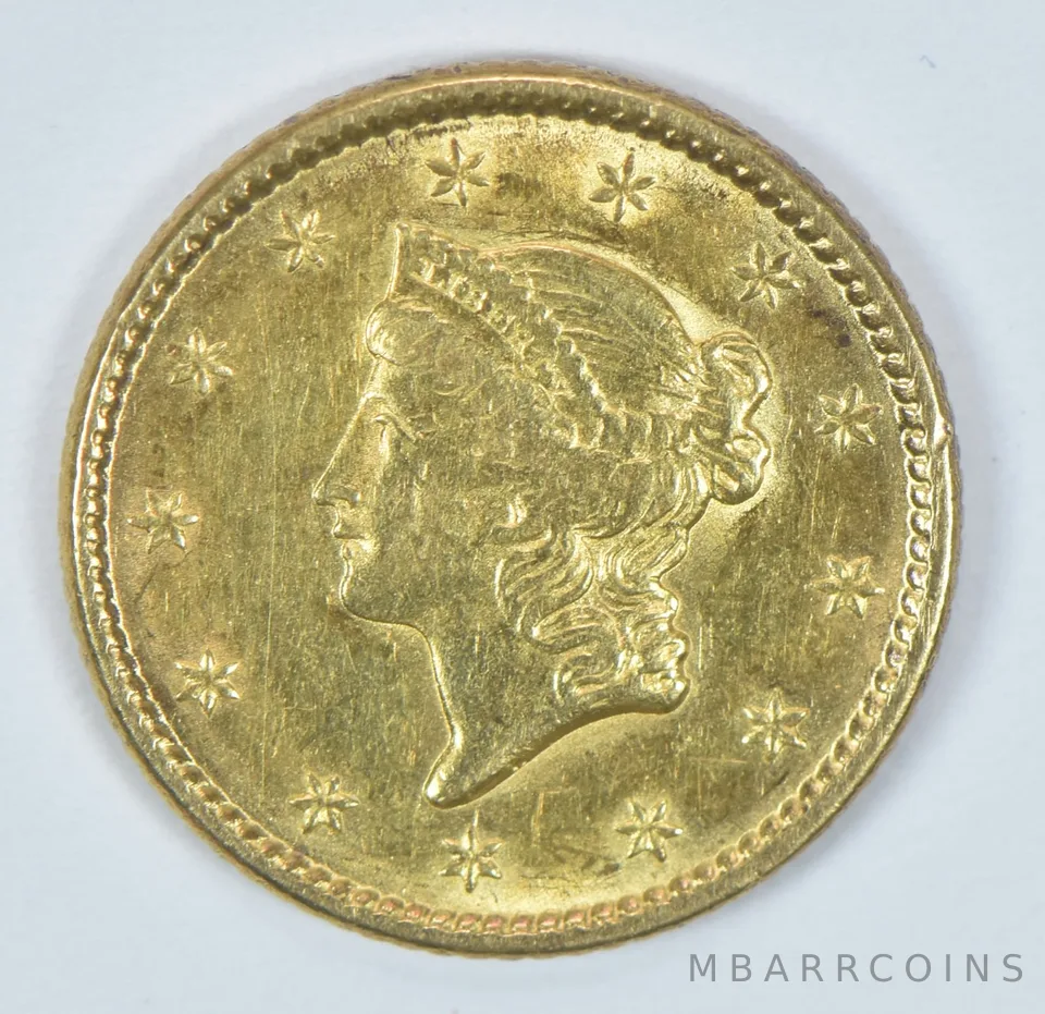 1850 $1 Liberty Head Gold Dollar a5799